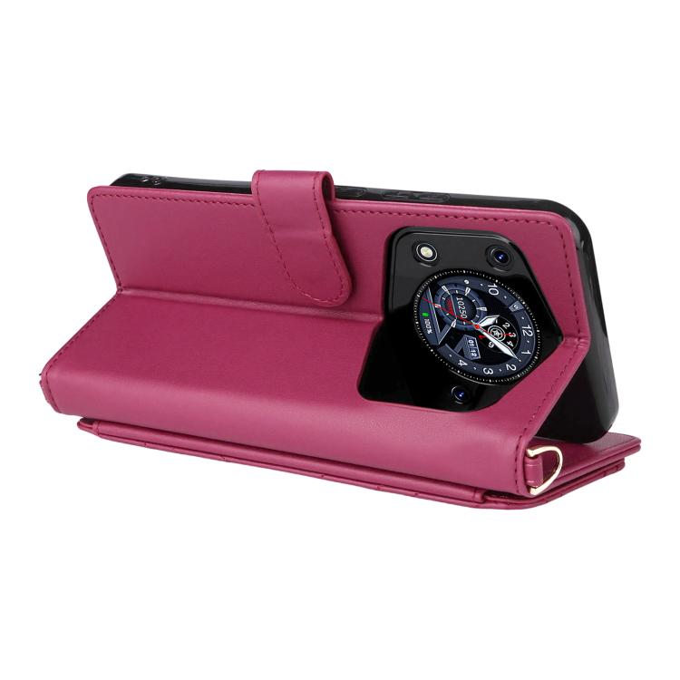 For Cubot A30 Multifunctional 6-Card Slots Leather Phone Case with Wrist Strap