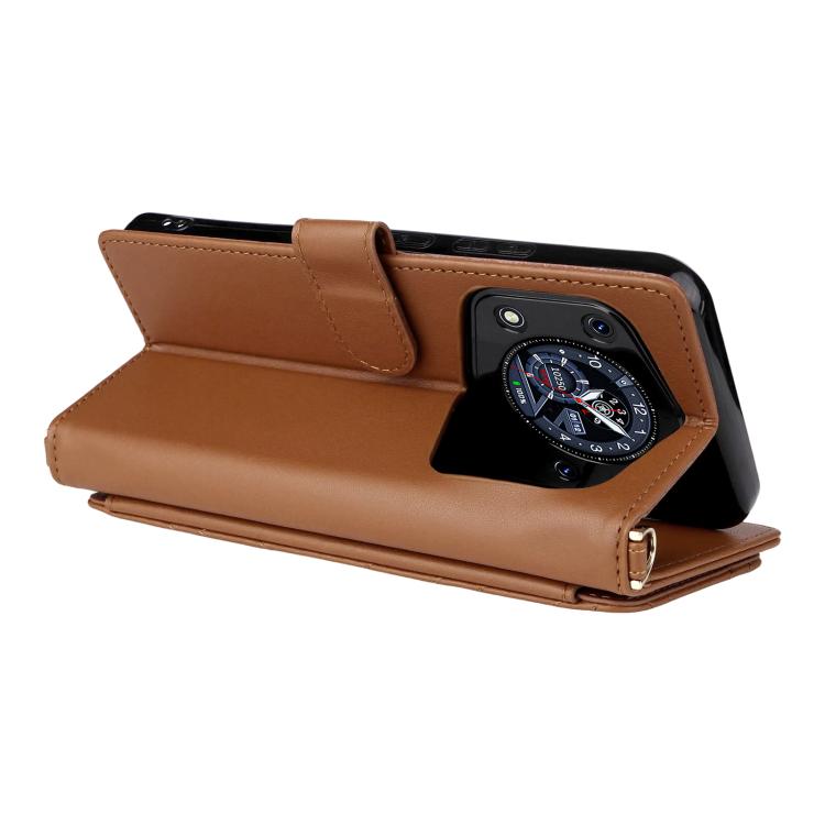 For Cubot A30 Multifunctional 6-Card Slots Leather Phone Case with Wrist Strap