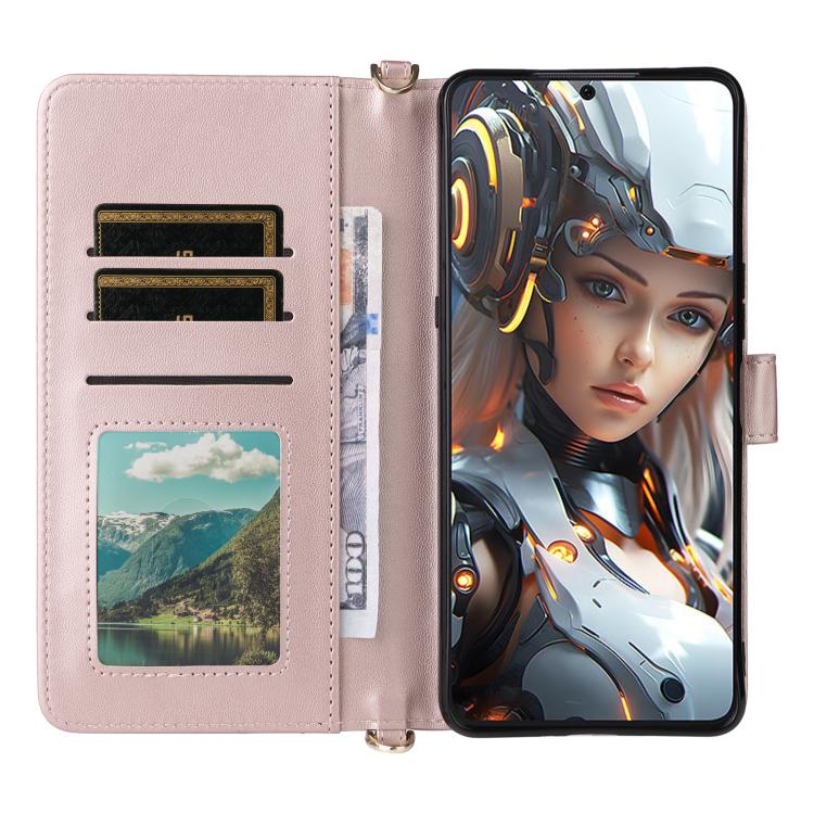 For Cubot Max 5 Multifunctional 6-Card Slots Leather Phone Case with Wrist Strap