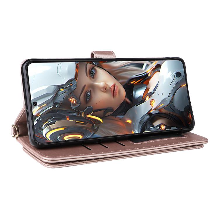 For Cubot Max 5 Multifunctional 6-Card Slots Leather Phone Case with Wrist Strap