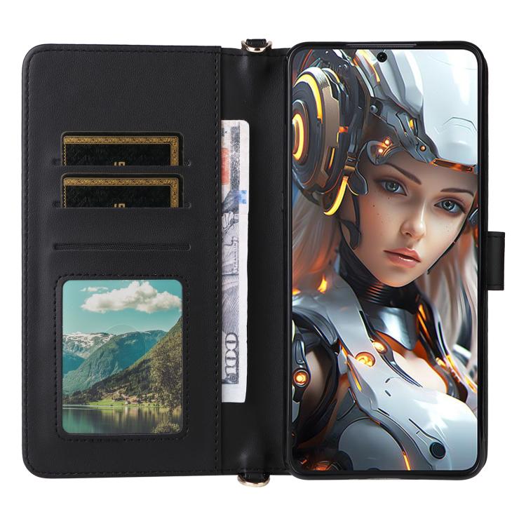 For Cubot Max 5 Multifunctional 6-Card Slots Leather Phone Case with Wrist Strap