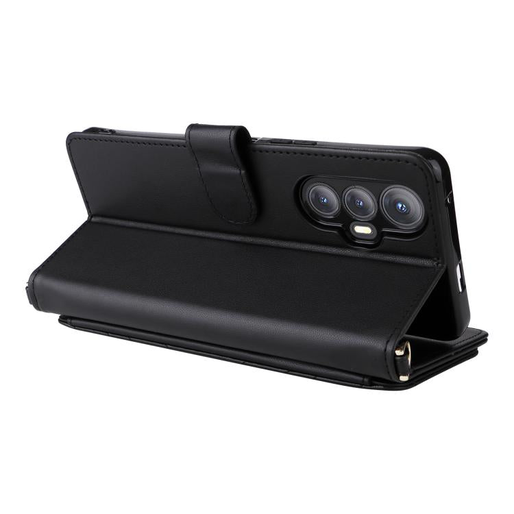For Cubot Max 5 Multifunctional 6-Card Slots Leather Phone Case with Wrist Strap