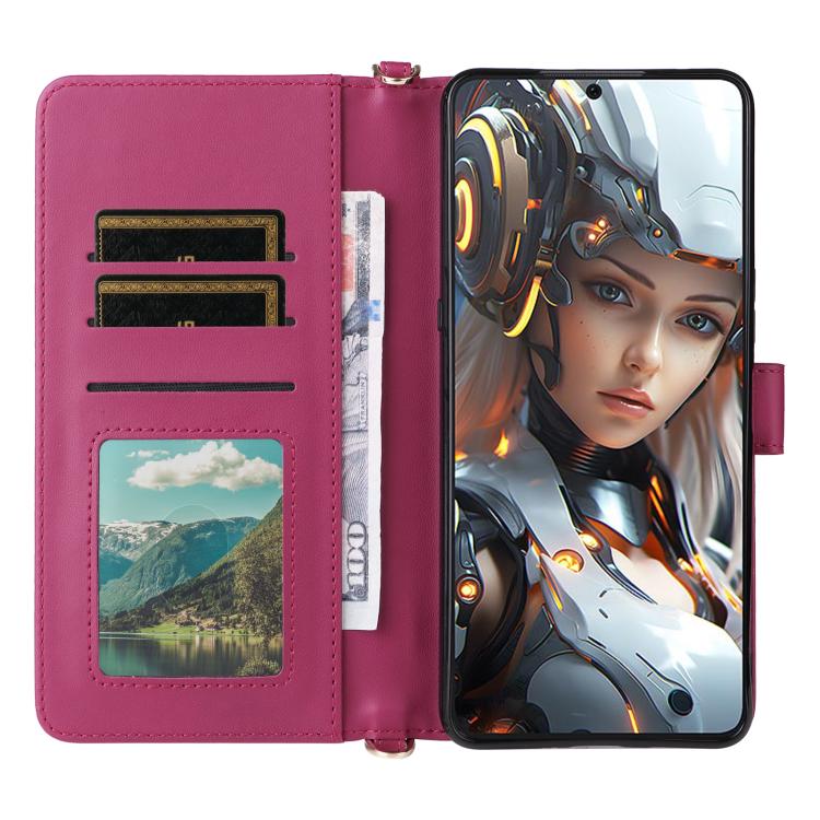 For Cubot Max 5 Multifunctional 6-Card Slots Leather Phone Case with Wrist Strap