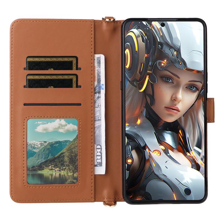 For Cubot Max 5 Multifunctional 6-Card Slots Leather Phone Case with Wrist Strap