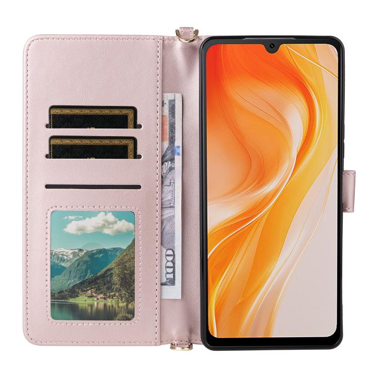 For Cubot P90 Multifunctional 6-Card Slots Leather Phone Case with Wrist Strap