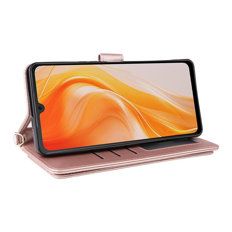 For Cubot P90 Multifunctional 6-Card Slots Leather Phone Case with Wrist Strap