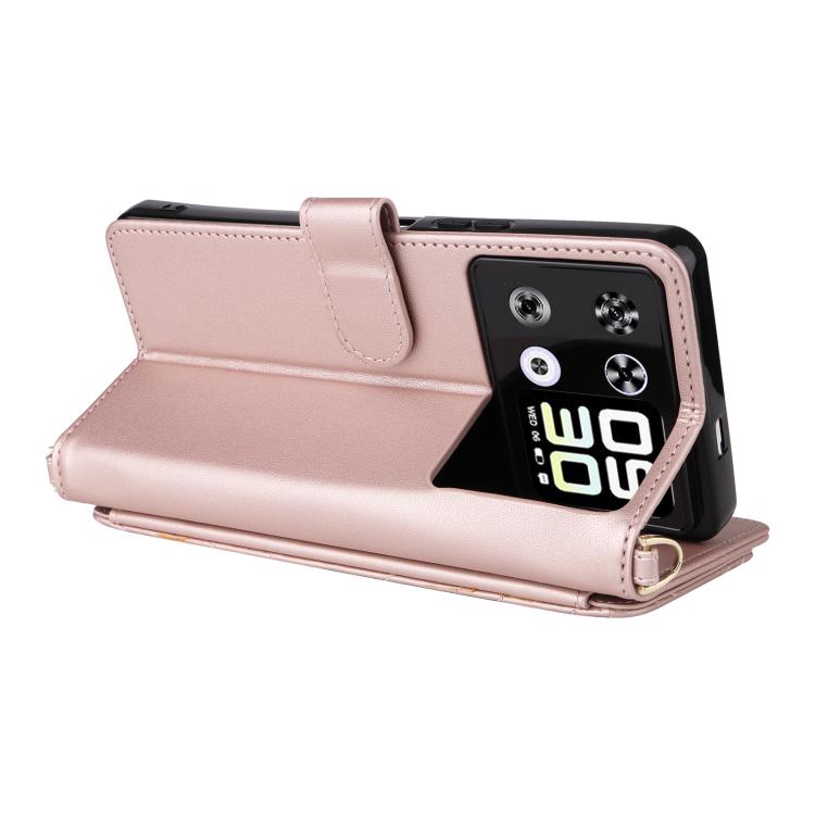 For Cubot P90 Multifunctional 6-Card Slots Leather Phone Case with Wrist Strap