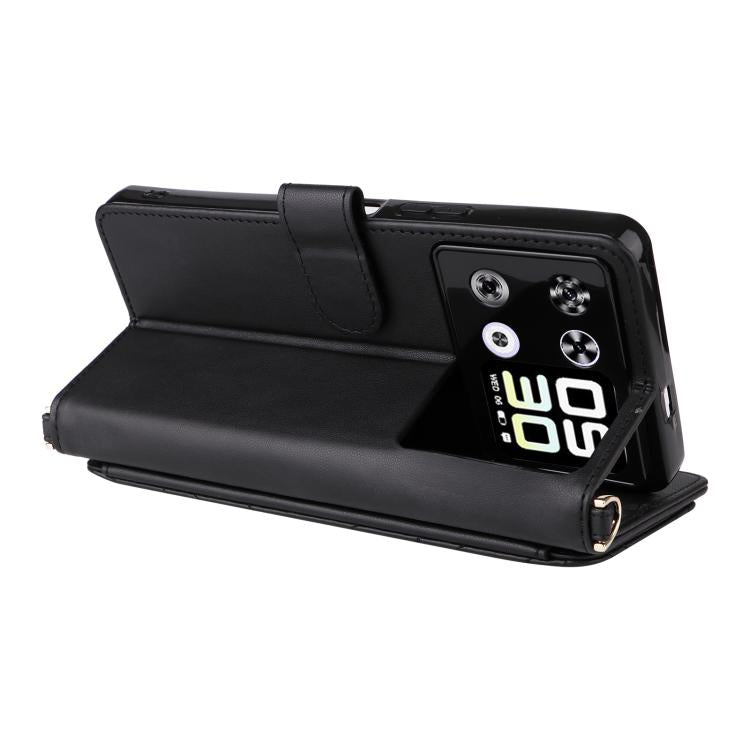 For Cubot P90 Multifunctional 6-Card Slots Leather Phone Case with Wrist Strap
