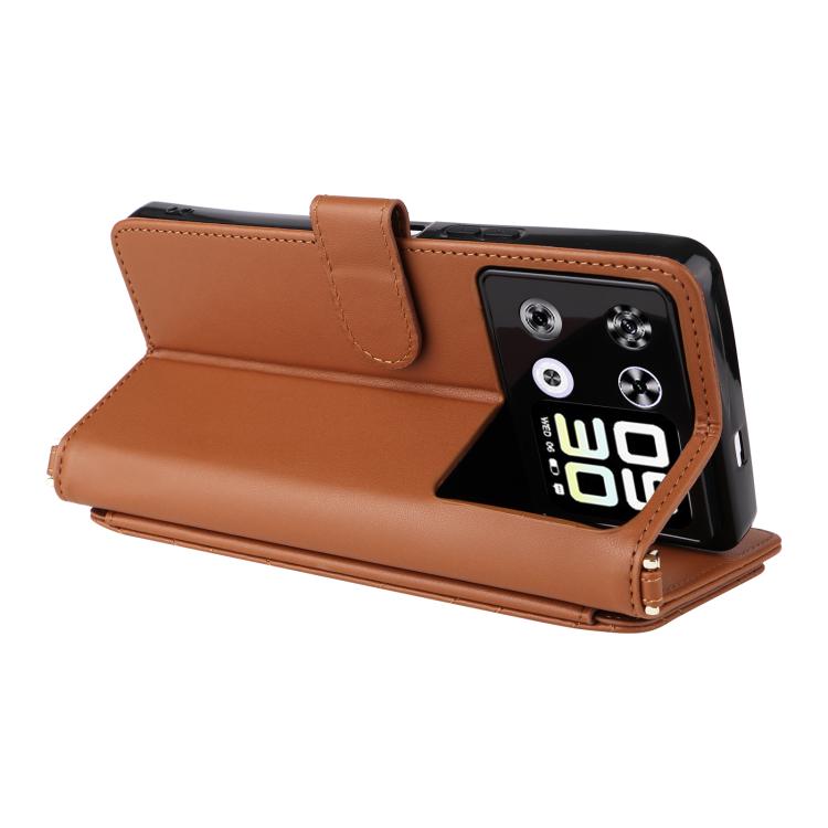 For Cubot P90 Multifunctional 6-Card Slots Leather Phone Case with Wrist Strap