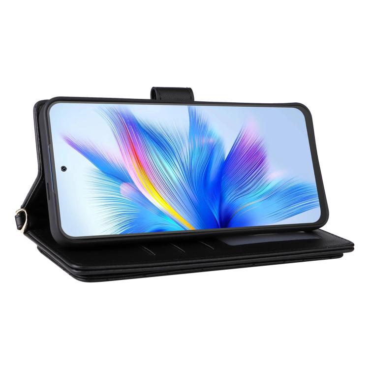 For Blackview Shark 9 Multifunctional 6-Card Slots Leather Phone Case with Wrist Strap