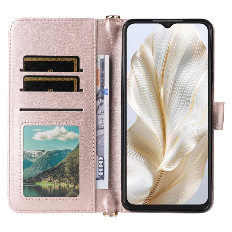 For Blackview Wave 8C Multifunctional 6-Card Slots Leather Phone Case with Wrist Strap