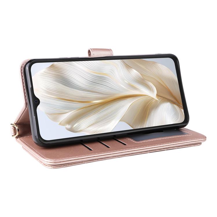 For Blackview Wave 8C Multifunctional 6-Card Slots Leather Phone Case with Wrist Strap