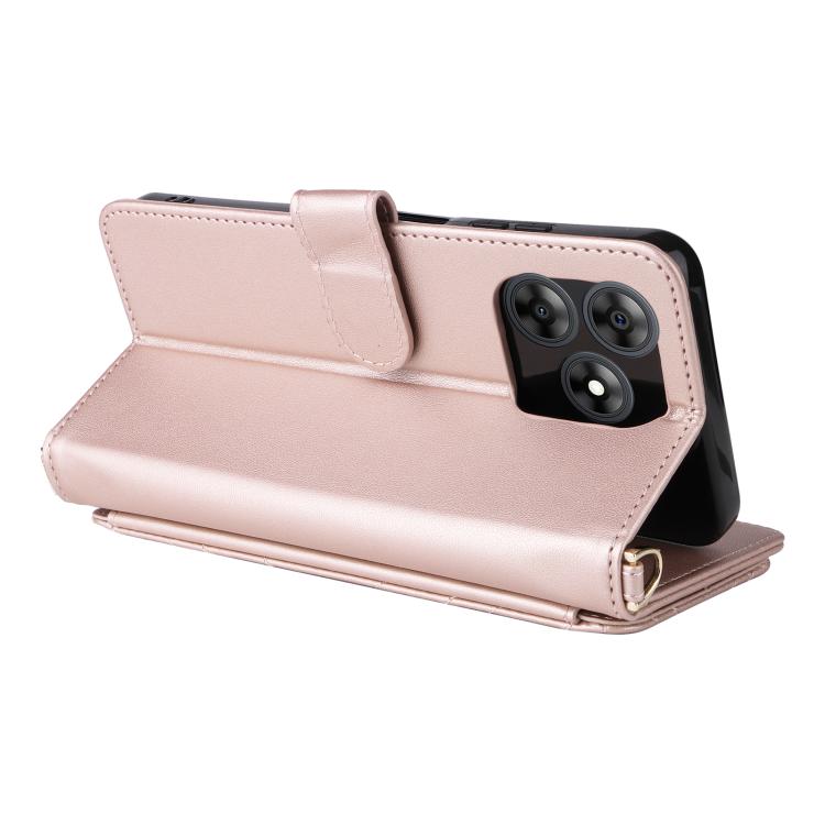 For Blackview Wave 8C Multifunctional 6-Card Slots Leather Phone Case with Wrist Strap