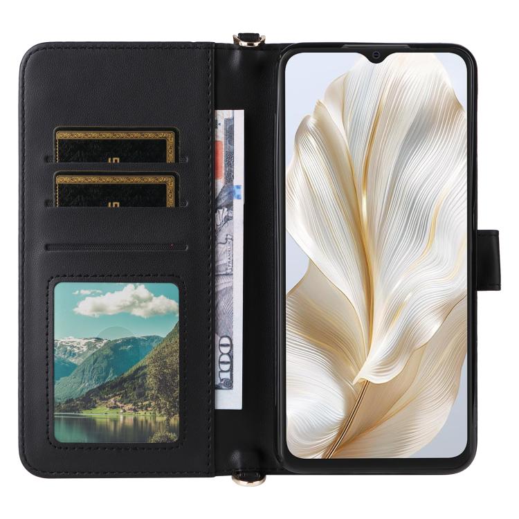 For Blackview Wave 8C Multifunctional 6-Card Slots Leather Phone Case with Wrist Strap