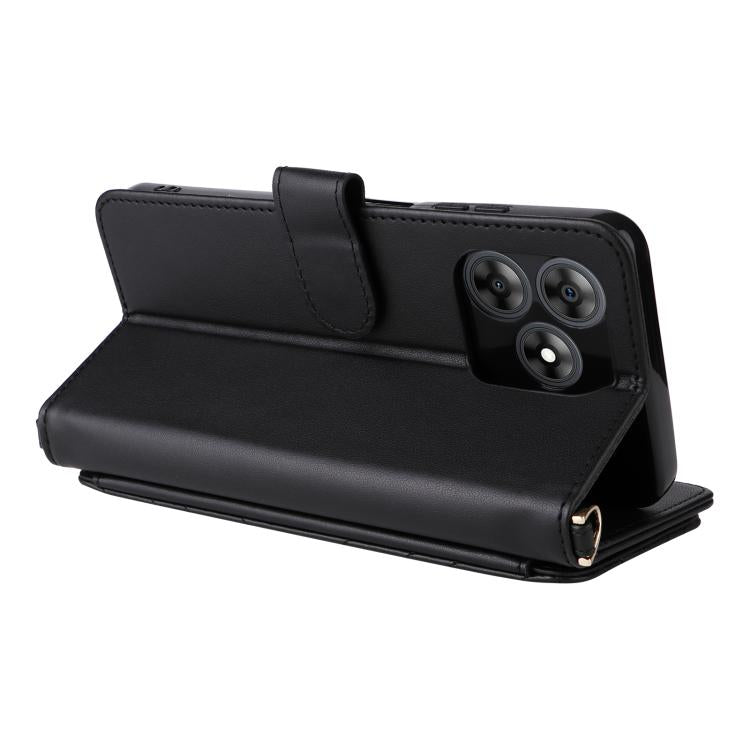 For Blackview Wave 8C Multifunctional 6-Card Slots Leather Phone Case with Wrist Strap