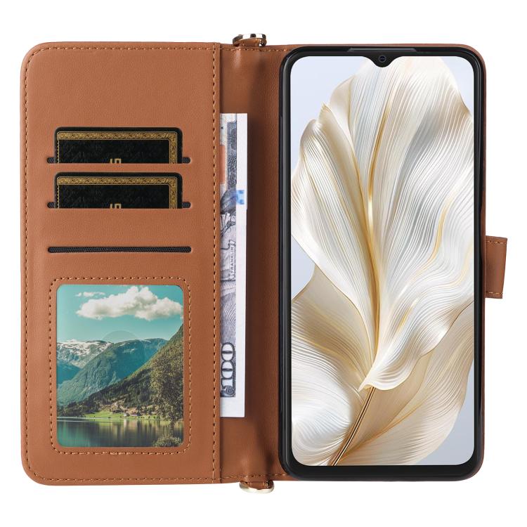 For Blackview Wave 8C Multifunctional 6-Card Slots Leather Phone Case with Wrist Strap