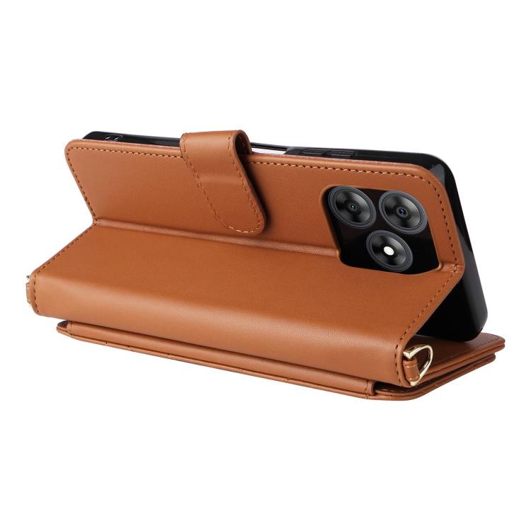 For Blackview Wave 8C Multifunctional 6-Card Slots Leather Phone Case with Wrist Strap