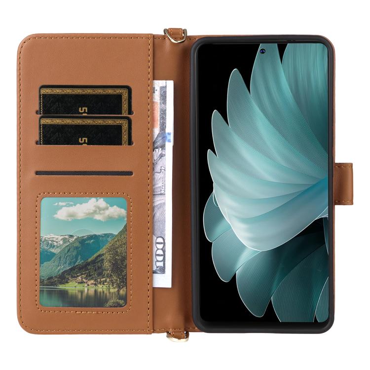 For Blackview Oscal Tiger 13 Multifunctional 6-Card Slots Leather Phone Case with Wrist Strap