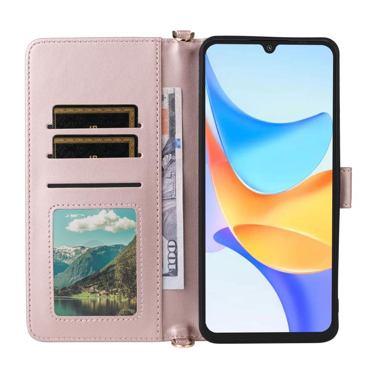 For Blackview SHARK 6 Multifunctional 6-Card Slots Leather Phone Case with Wrist Strap