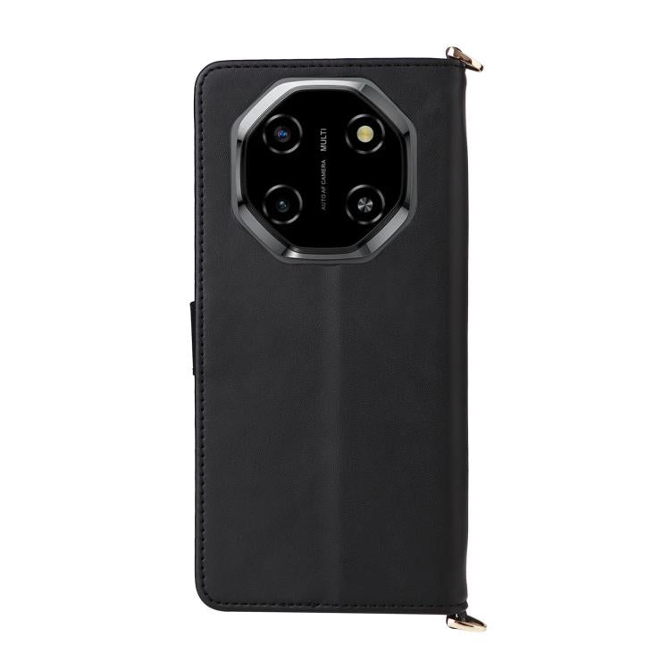 For Blackview SHARK 6 Multifunctional 6-Card Slots Leather Phone Case with Wrist Strap