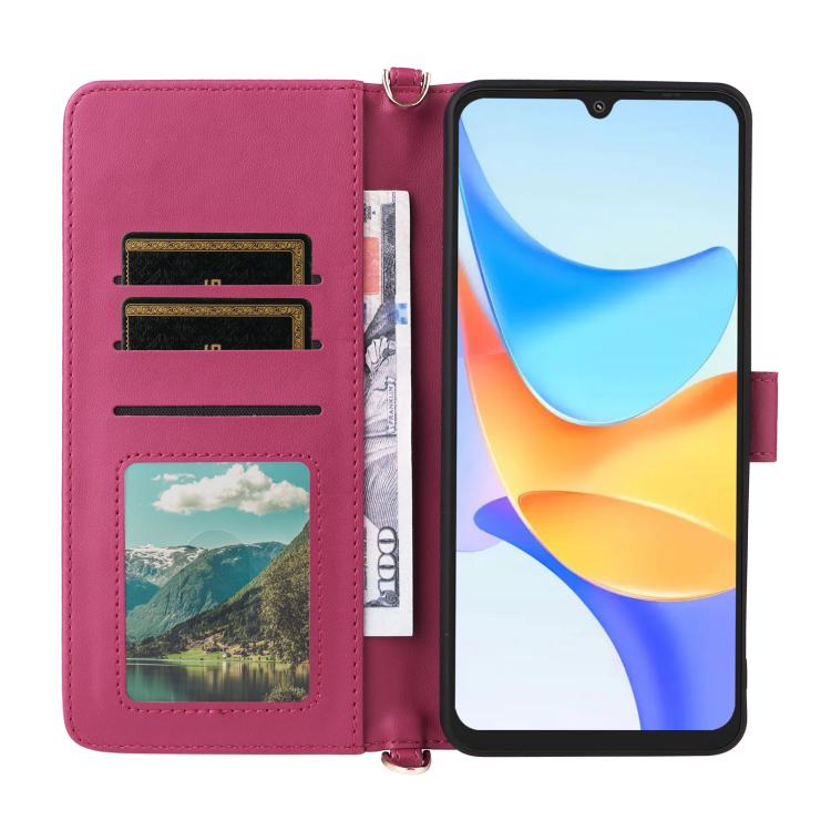 For Blackview SHARK 6 Multifunctional 6-Card Slots Leather Phone Case with Wrist Strap