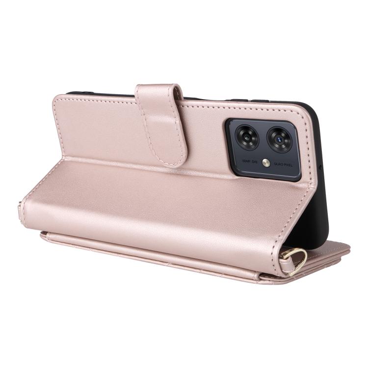 For Motorola Moto G54 5G / G54 Power 5G Multifunctional 6-Card Slots Leather Phone Case with Wrist Strap
