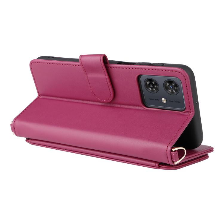 For Motorola Moto G54 5G / G54 Power 5G Multifunctional 6-Card Slots Leather Phone Case with Wrist Strap