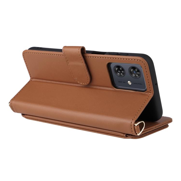For Motorola Moto G54 5G / G54 Power 5G Multifunctional 6-Card Slots Leather Phone Case with Wrist Strap