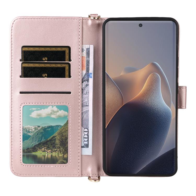 For Motorola Edge 60 Fusion Multifunctional 6-Card Slots Leather Phone Case with Wrist Strap