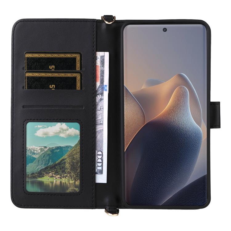 For Motorola Edge 60 Fusion Multifunctional 6-Card Slots Leather Phone Case with Wrist Strap