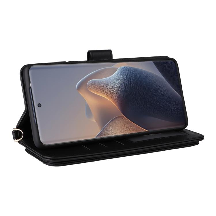For Motorola Edge 60 Fusion Multifunctional 6-Card Slots Leather Phone Case with Wrist Strap
