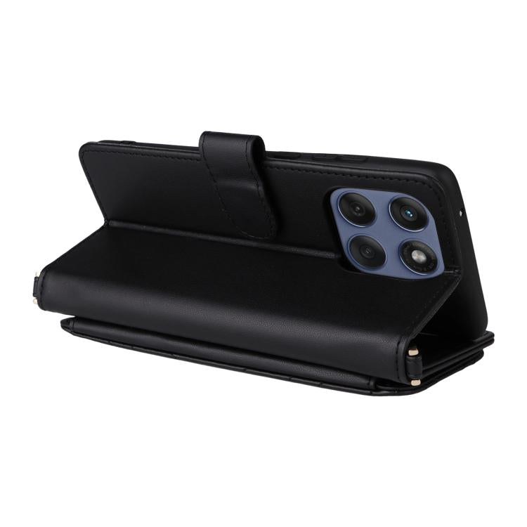 For Motorola Edge 60 Fusion Multifunctional 6-Card Slots Leather Phone Case with Wrist Strap