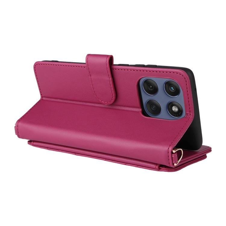 For Motorola Edge 60 Fusion Multifunctional 6-Card Slots Leather Phone Case with Wrist Strap