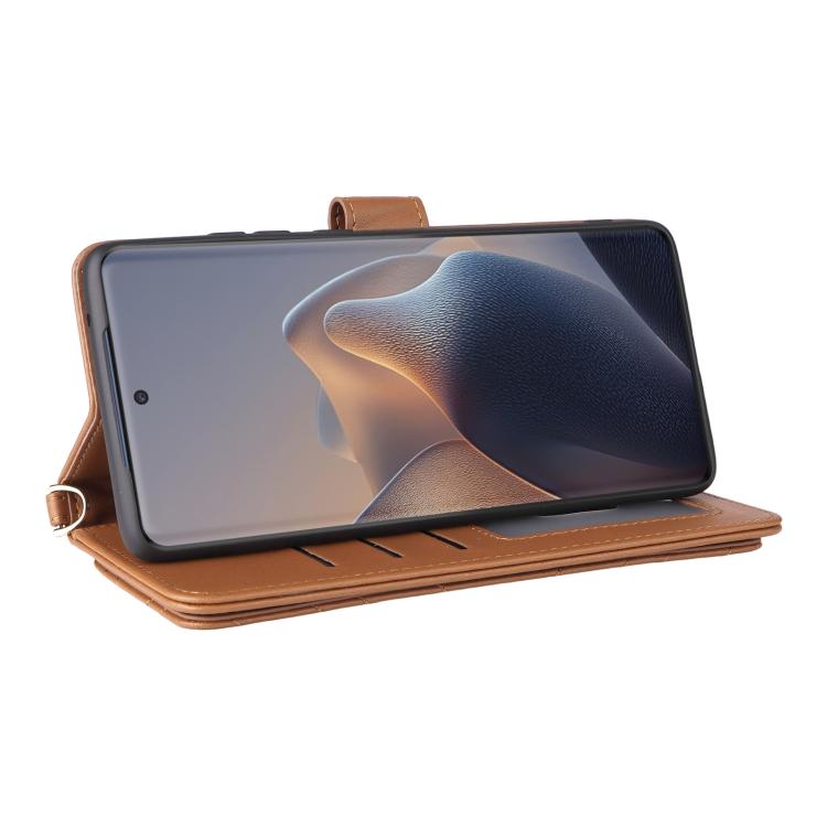 For Motorola Edge 60 Fusion Multifunctional 6-Card Slots Leather Phone Case with Wrist Strap