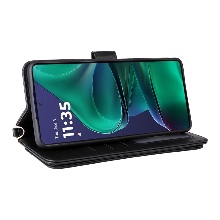 For Motorola Edge 60 Stylus Multifunctional 6-Card Slots Leather Phone Case with Wrist Strap