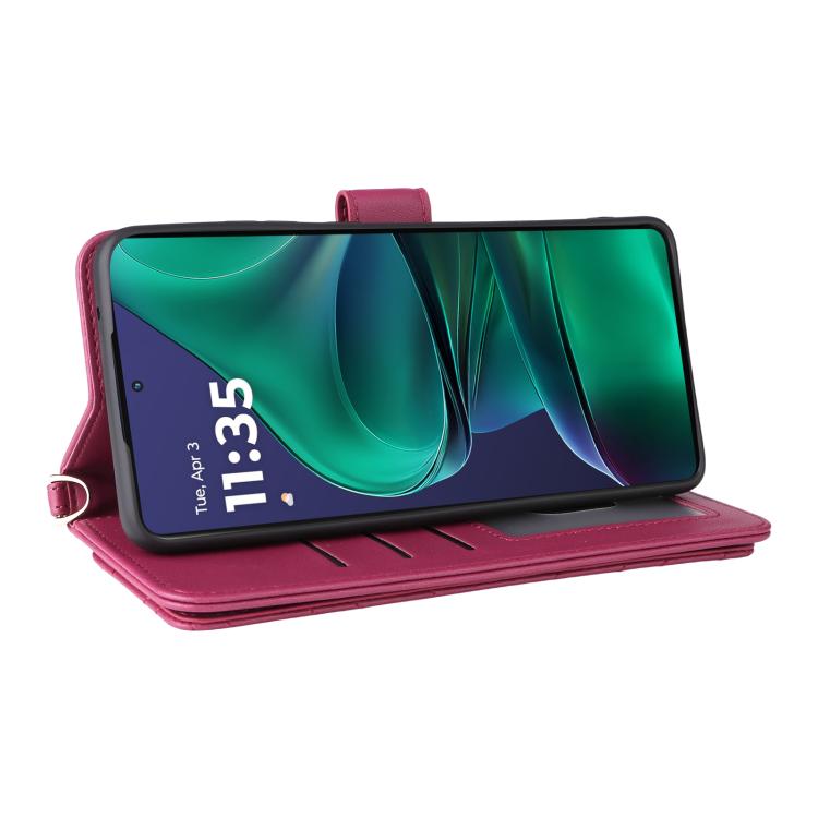 For Motorola Edge 60 Stylus Multifunctional 6-Card Slots Leather Phone Case with Wrist Strap