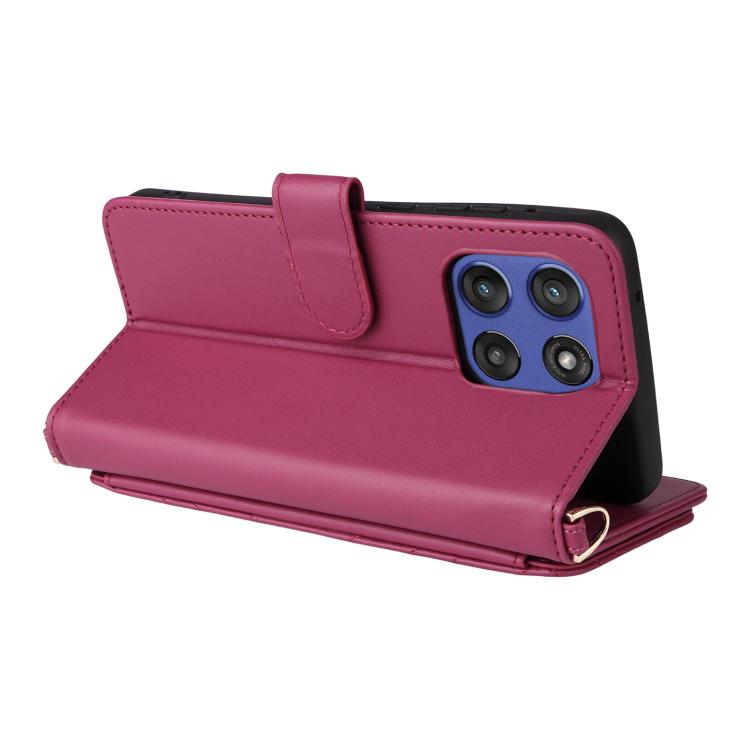 For Motorola Edge 60 Stylus Multifunctional 6-Card Slots Leather Phone Case with Wrist Strap