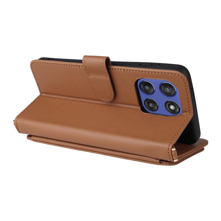 For Motorola Edge 60 Stylus Multifunctional 6-Card Slots Leather Phone Case with Wrist Strap