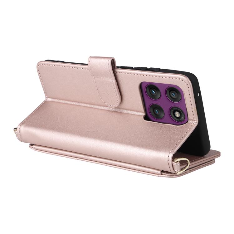 For Motorola Edge 60 Pro / 60s Pro 5G Multifunctional 6-Card Slots Leather Phone Case with Wrist Strap