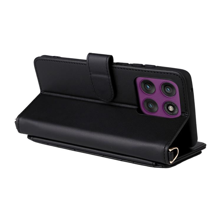 For Motorola Edge 60 Pro / 60s Pro 5G Multifunctional 6-Card Slots Leather Phone Case with Wrist Strap