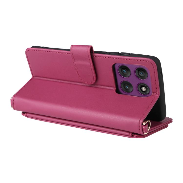For Motorola Edge 60 Pro / 60s Pro 5G Multifunctional 6-Card Slots Leather Phone Case with Wrist Strap