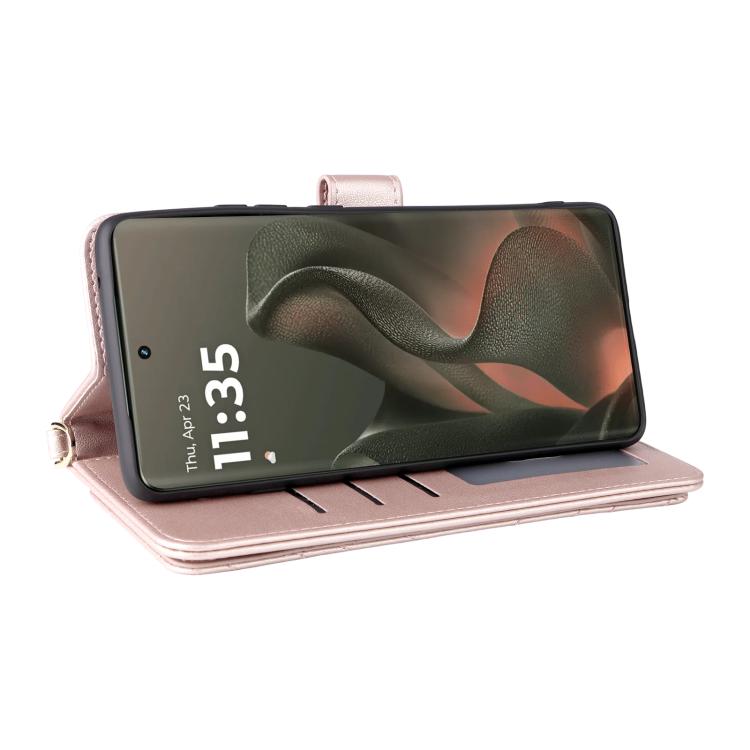 For Motorola Edge 5G 2025 Multifunctional 6-Card Slots Leather Phone Case with Wrist Strap