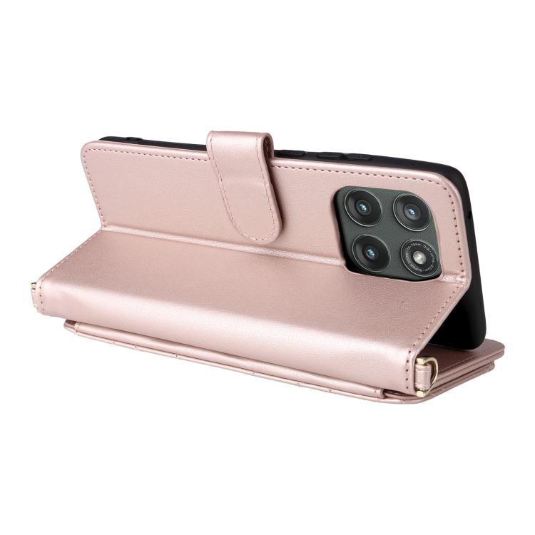 For Motorola Edge 5G 2025 Multifunctional 6-Card Slots Leather Phone Case with Wrist Strap
