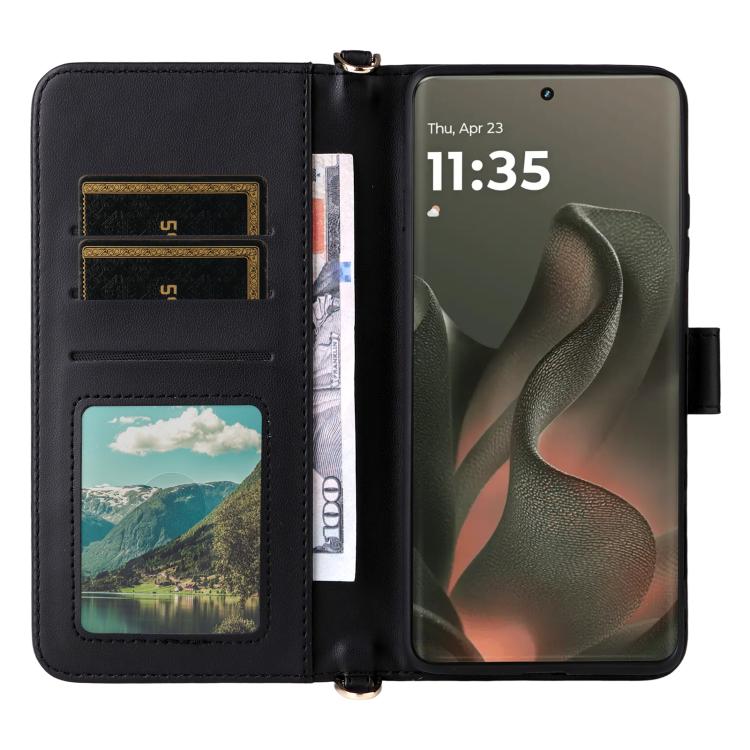 For Motorola Edge 5G 2025 Multifunctional 6-Card Slots Leather Phone Case with Wrist Strap
