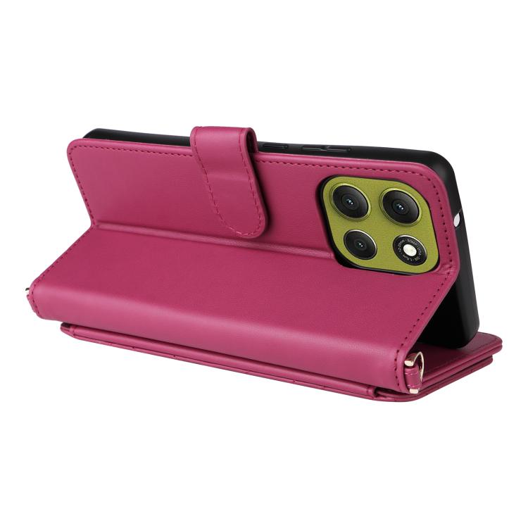 For Motorola Moto G86 5G Multifunctional 6-Card Slots Leather Phone Case with Wrist Strap