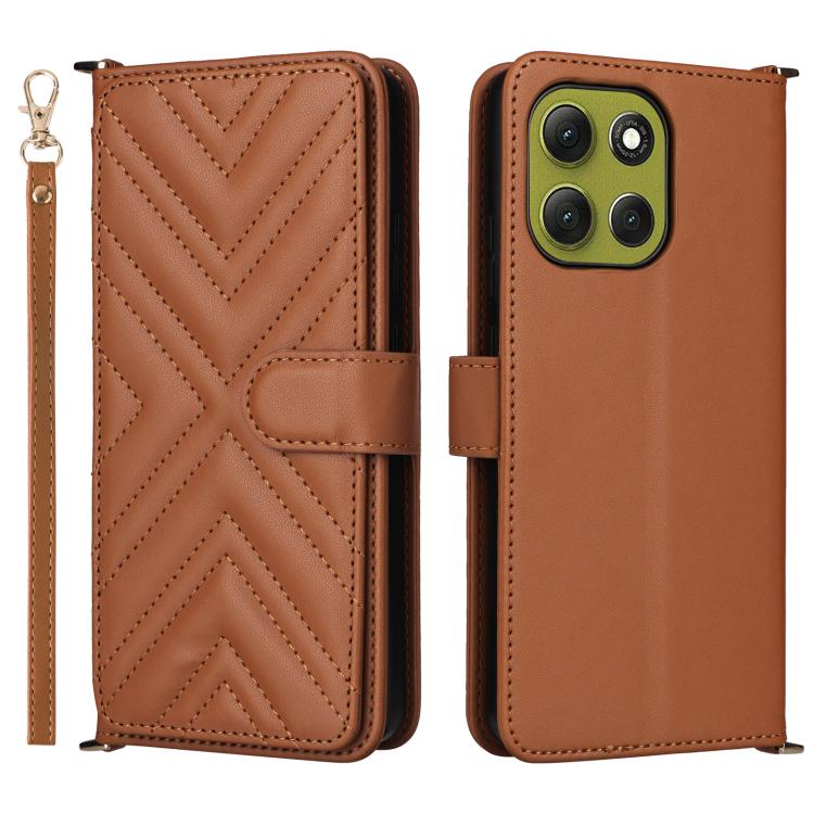 For Motorola Moto G86 5G Multifunctional 6-Card Slots Leather Phone Case with Wrist Strap