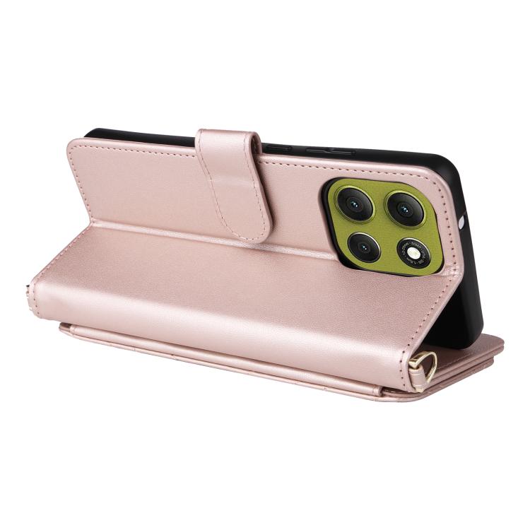 For Motorola Moto G86 Power 5G Multifunctional 6-Card Slots Leather Phone Case with Wrist Strap