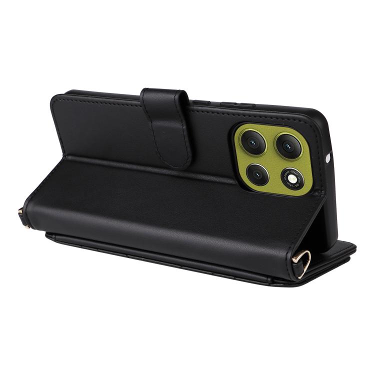 For Motorola Moto G86 Power 5G Multifunctional 6-Card Slots Leather Phone Case with Wrist Strap