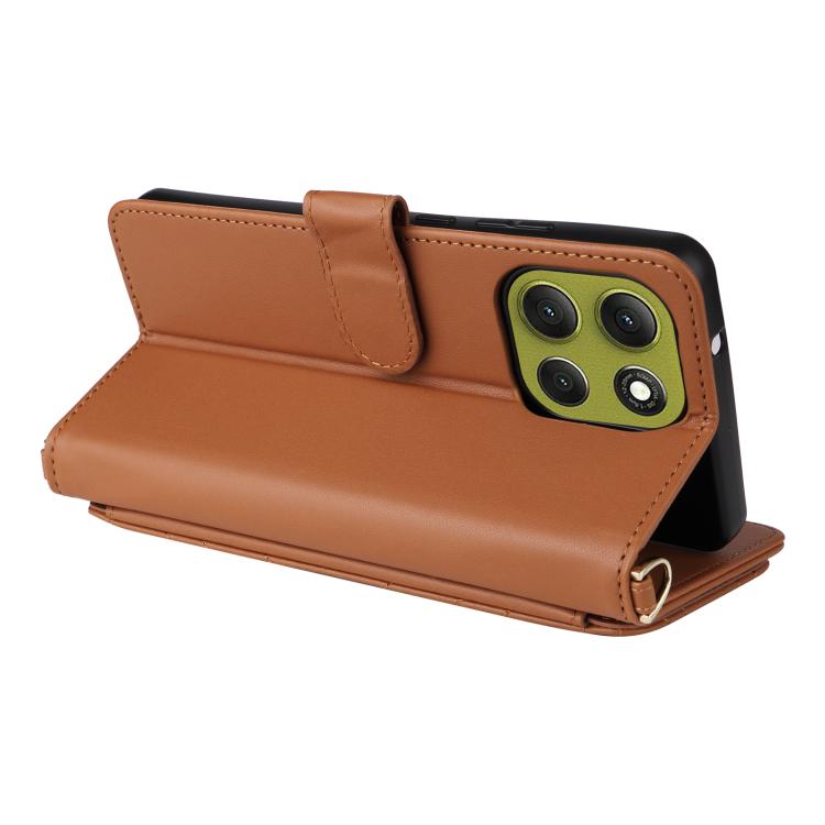 For Motorola Moto G86 Power 5G Multifunctional 6-Card Slots Leather Phone Case with Wrist Strap