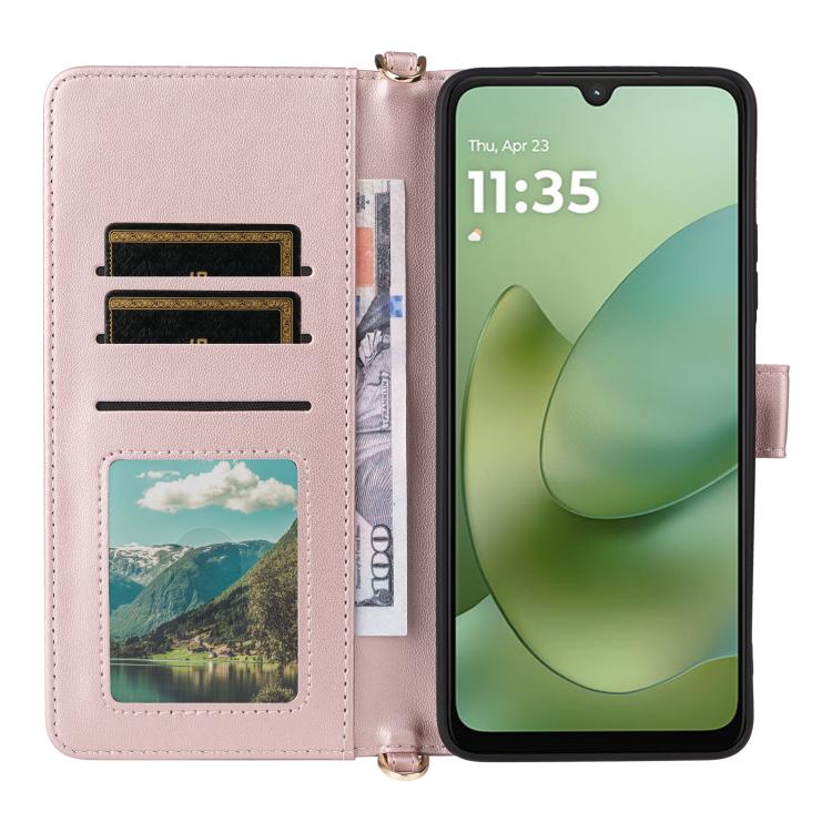 For Motorola Moto G06 4G Multifunctional 6-Card Slots Leather Phone Case with Wrist Strap